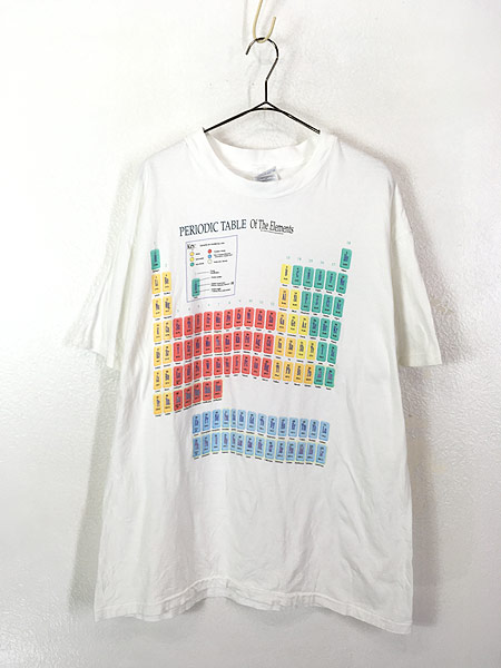 古着 90s USA製 「Periodic Table」 周期表 元素 アート Tシャツ XL 