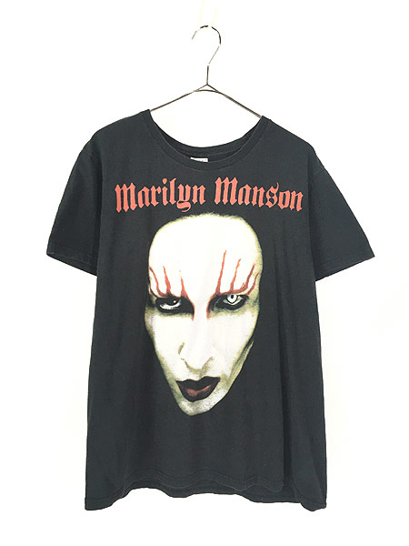 古着 Marilyn Manson BIG フェイス フォト ハード ロック Ｔシャツ L