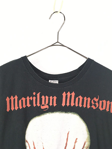 古着 Marilyn Manson BIG フェイス フォト ハード ロック Ｔシャツ L