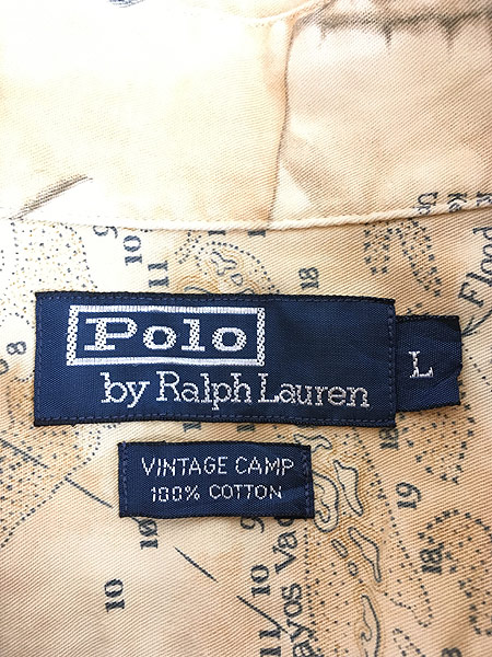 古着 90s POLO Ralph Lauren 「VINTAGE CAMP」 カジキ 開襟 半袖