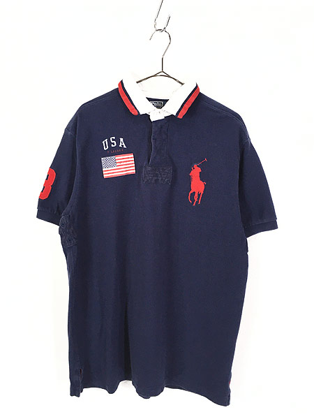 最終売り尽くし”古着 POLO Ralph Lauren BIGポニー USA フラッグ