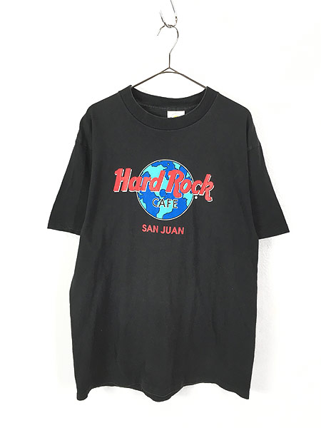 古着 90s USA製 Hard Rock Cafe 「SAN JUAN」 BIGロゴ ハードロック Tシャツ 黒 L 古着【30off】 - 古着  通販 ヴィンテージ　古着屋 Dracaena ドラセナ