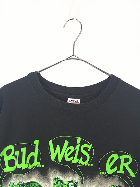 古着 90s USA製 Budweiser バドワイザー ビール カエル Tシャツ XL