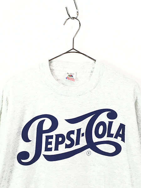 古着 90s USA製 PEPSI COLA クラシック ロゴ ロングスリーブ Tシャツ ロンT XL 古着