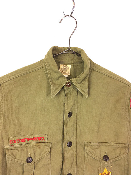 BSA ビンテージ 40s ボーイスカウトシャツ 14 1/2 チェンジボタン 