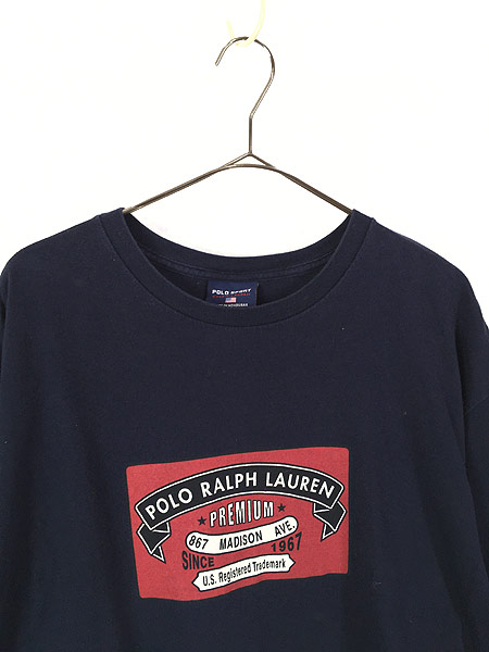 古着 POLO SPORT Ralph Lauren ボックスロゴ ロングスリーブ Tシャツ ロンT XL 古着