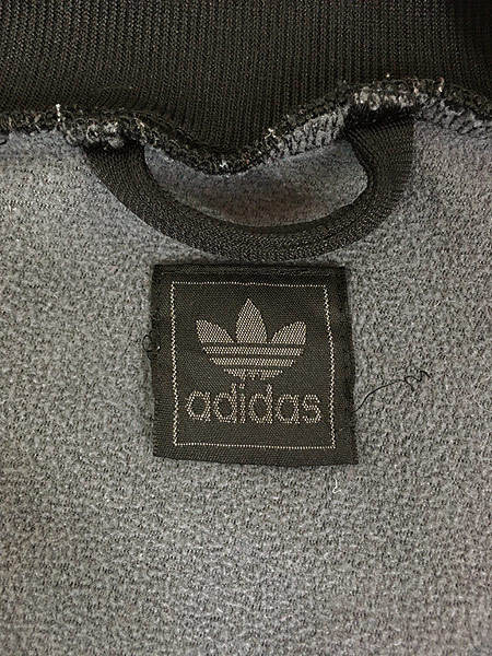 古着 00s adidas 黒×白 モノトーン 光沢 ジャージ トップ トラック