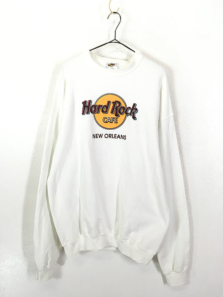 古着 90s Hard Rock Cafe 「NEW ORLEANS」 BIG ロゴ ハードロック スウェット トレーナー XL 古着 - 古着 通販  ヴィンテージ　古着屋 Dracaena ドラセナ