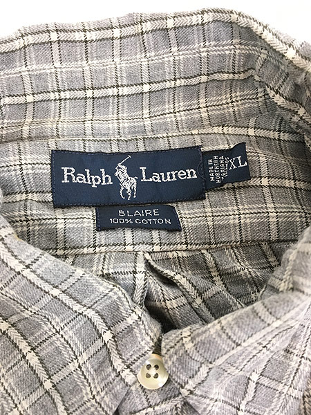 古着 90s Ralph Lauren 「BLAIRE」 ワンポイント グレー チェック