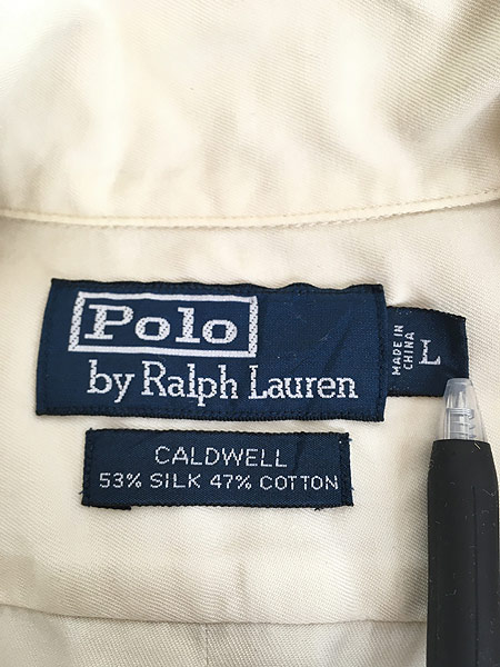 古着 90s POLO Ralph Lauren 「CALDWELL」 開襟 ボックス ホワイト 