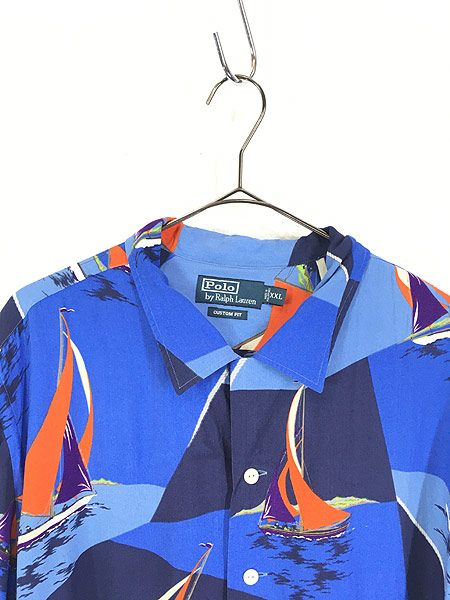 古着 POLO Ralph Lauren ヨット セーリング レーヨン アロハ 