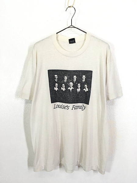 古着 80s USA製 「Louise's Family」 家族写真 フォト Tシャツ XL 古着