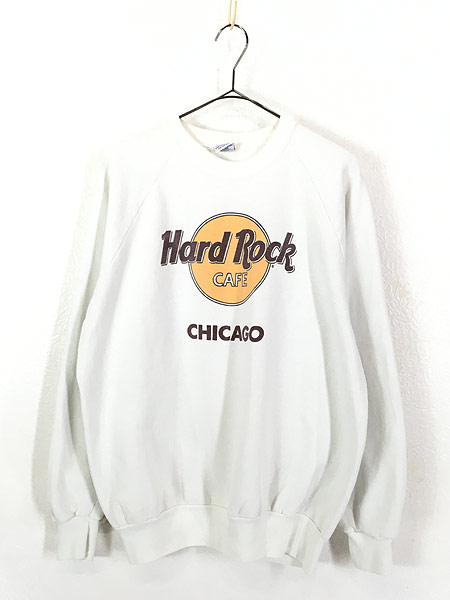 古着 90s USA製 Hard Rock Cafe 「CHICAGO」 BIGロゴ ハードロック スウェット XL 古着【30off】 古着  通販 ヴィンテージ 古着屋 Dracaena ドラセナ