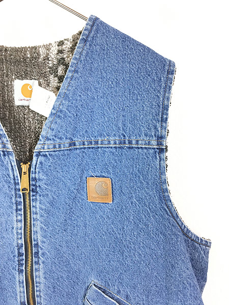 古着 80s USA製 Carhartt ネイティブ ボア ブルー デニム ワーク