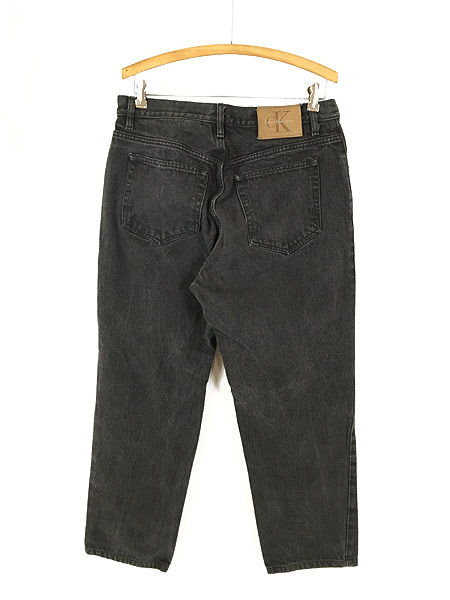 古着 90s Calvin Klein ブラック デニム パンツ ジーンズ テーパード W33 L29 ブランド 古着 古着 通販 ヴィンテージ古着屋のドラセナ