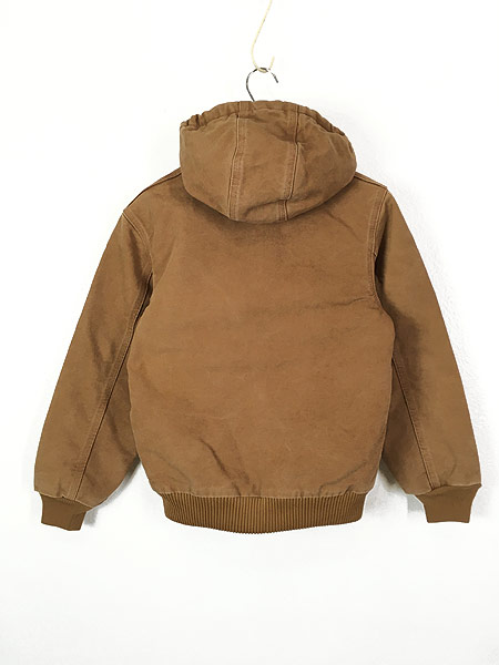 キッズ 古着 90s Carhartt 防寒 パデット ブラウン ダック ワーク