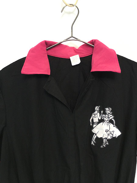 ビンテージ 70s USA プリーツスカート 長袖 ワンピース 黒 ドレス 美品