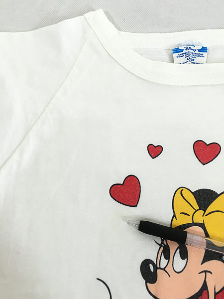 レディース 古着 80s Usa製 Disney Minnie ミニー ハート キャラクター Tシャツ L 古着 古着 通販 ヴィンテージ古着屋のドラセナ