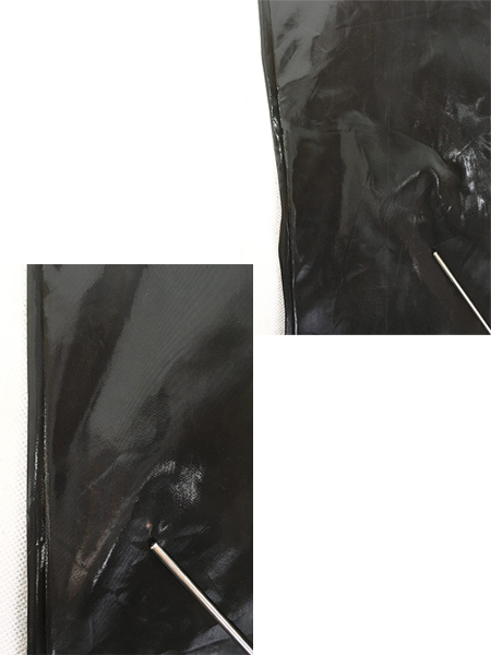 [6]  レディース 古着 90s streetwear 光沢 PVC デザイン ブーツカット パンツ 黒 W28 L32 古着【10off】