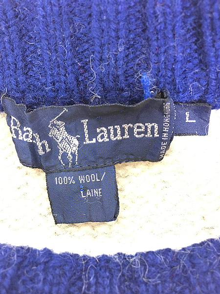 レディース 古着 90s Ralph Lauren アーガイル チェック ウール ニット