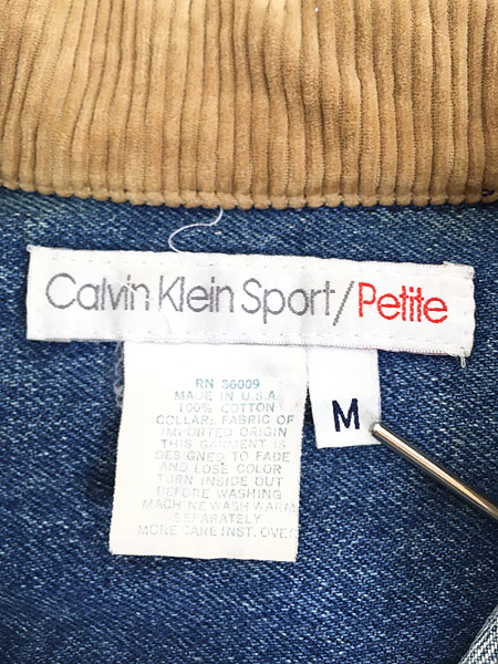 レディース 古着 80s USA製 Calvin Klein Sport デニム ワーク