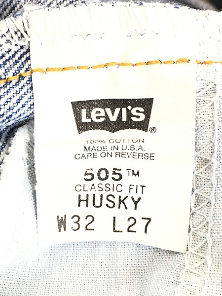 レディース 古着 90s USA製 Levi's 505 ブルー デニム パンツ ジーンズ スリム W31 L26.5 古着【10off】