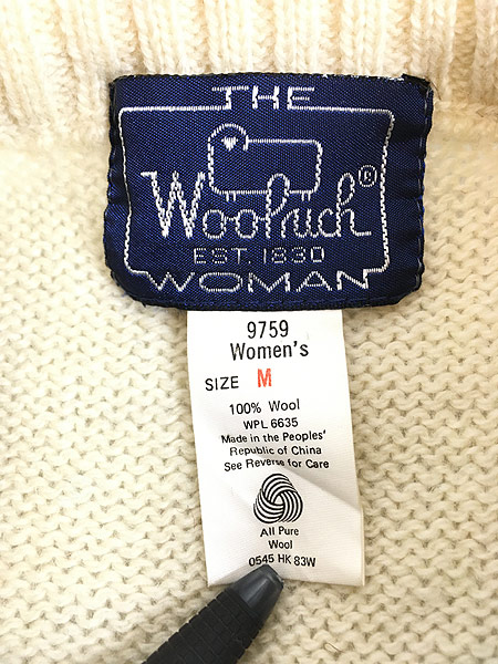 レディース 古着 80s WoolRich スケート ログハウス デザイン ウール