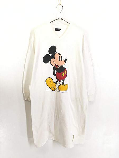 レディース 古着 80s USA製 Disney Mickey 定番 ミッキー 裏起毛