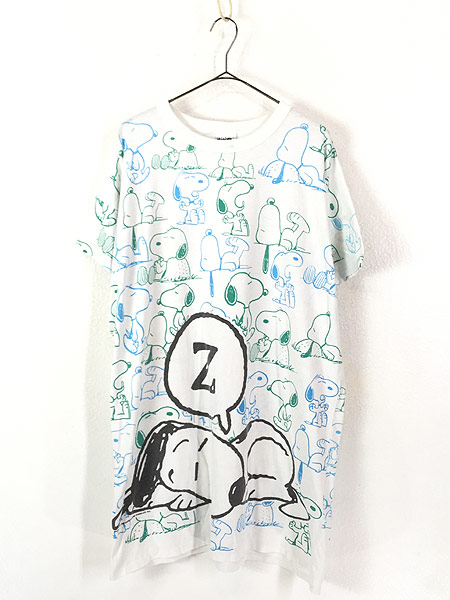 レディース 古着 80s Usa製 Snoopy 睡眠 スヌーピー 総柄 Tシャツ ワンピース Xl位 古着 古着 通販 ヴィンテージ古着屋のドラセナ