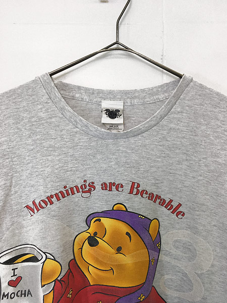 レディース 古着 90s USA製 Disney Pooh くまのプーさん メッセージ BIG Tシャツ ロング丈 XL位 古着 - 古着