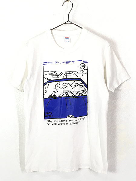 レディース 古着 80s Usa製 Corvette かえる 女性 ドライブ イラスト デザイン Tシャツ M 古着 古着 通販 ヴィンテージ古着屋のドラセナ