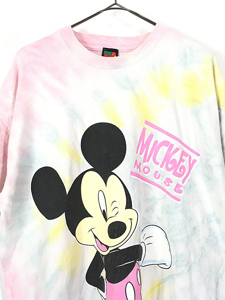 レディース 古着 90s Disney Mickey ミッキー キャラクター タイダイ染め Tシャツ ワンピｰス Xl位 古着 古着 通販 ヴィンテージ古着屋のドラセナ