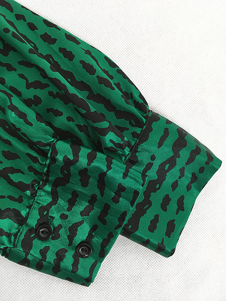 レディース 古着 80s スイカ柄 総柄 光沢 サテン シャツ ワンピース ミディアム丈 Xl位 古着 古着 通販 ヴィンテージ古着屋のドラセナ