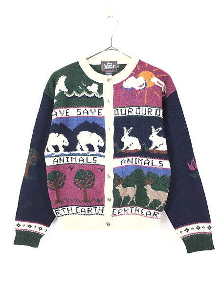 レディース 古着 90s WoolRich 「SAVE OUR ANIMAL EARTH」 アニマル