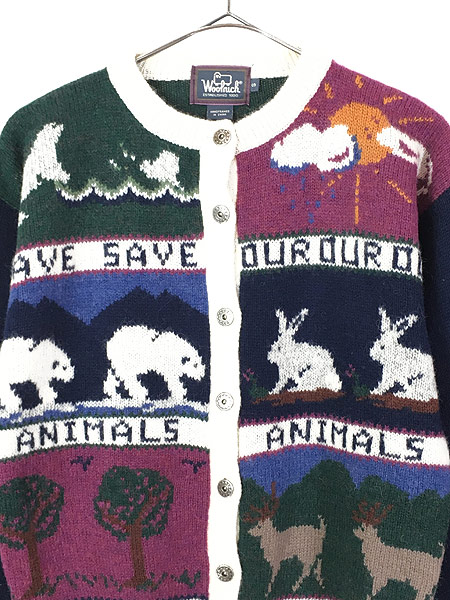 レディース 古着 90s WoolRich 「SAVE OUR ANIMAL EARTH」 アニマル