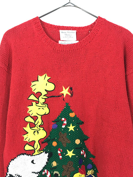 レディース 古着 90s SNOOPY スヌーピー ウッドストック クリスマス