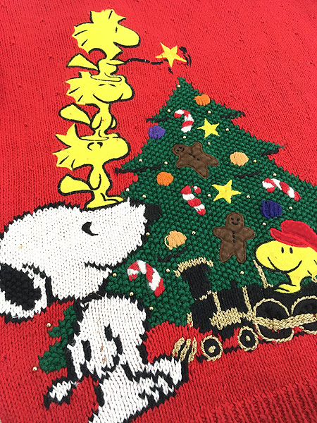 レディース 古着 90s SNOOPY スヌーピー ウッドストック クリスマス