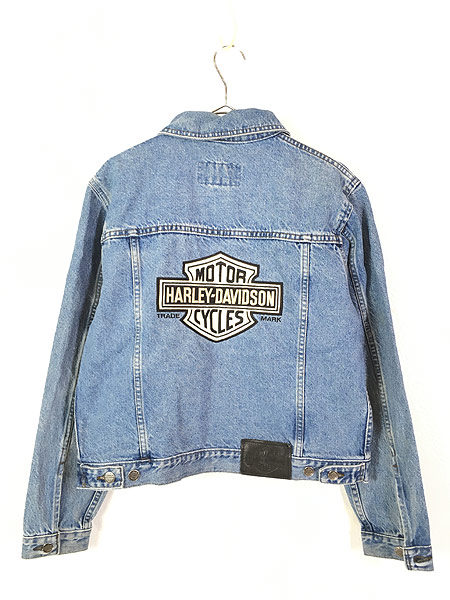 レディース 古着 90s Canada製 HARLEY DAVIDSON BIG ワッペン デニム