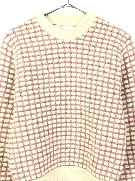 レディース 古着 80s USA製 Winona Knits チェック ポップコーン