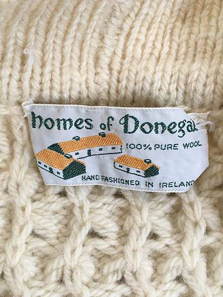 レディース 古着 70s Ireland製 homes of Donegal ポップコーン アラン