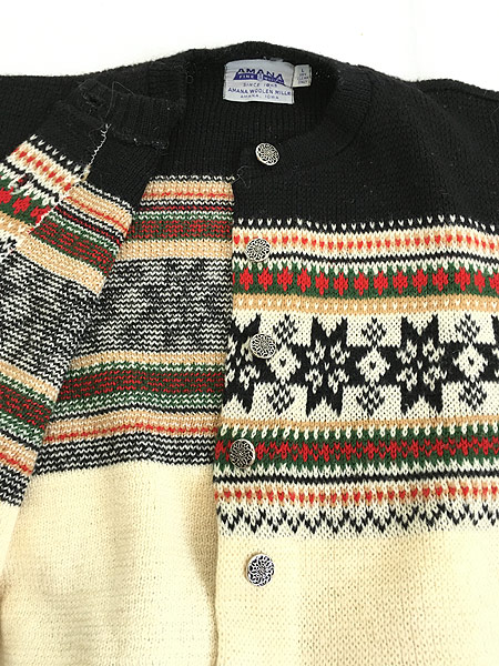 レディース 古着 60s AMANA Woolen Mills ノルディック ボーダー