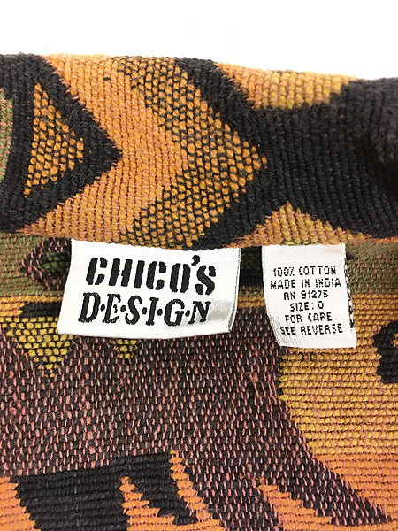 レディース 古着 CHICO'S DESIGN 動物 アニマル ネイティブ 総柄