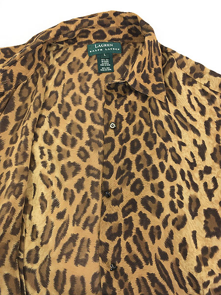 レディース 古着 90s LAUREN Ralph Lauren ラルフ ヒョウ レオパード