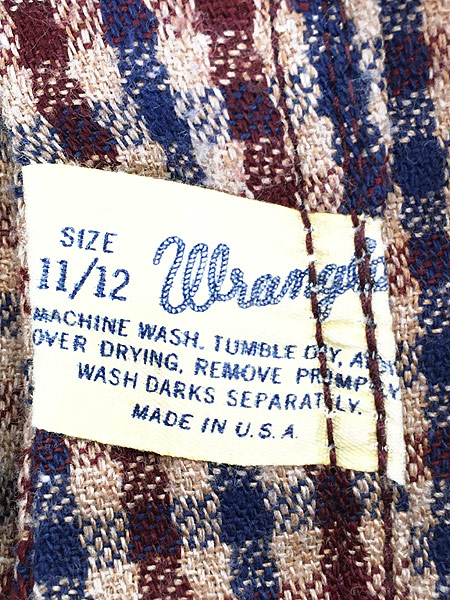 レディース 古着 70s USA製 Wrangler ギンガム チェック フレア パンツ