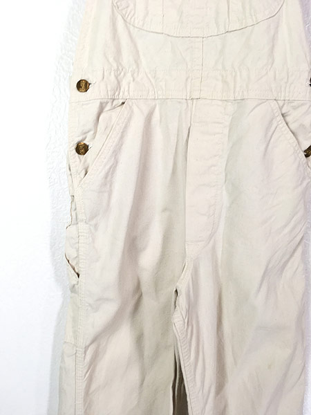 レディース 古着 70s USA製 Lee ホワイト キャンバス オーバーオール