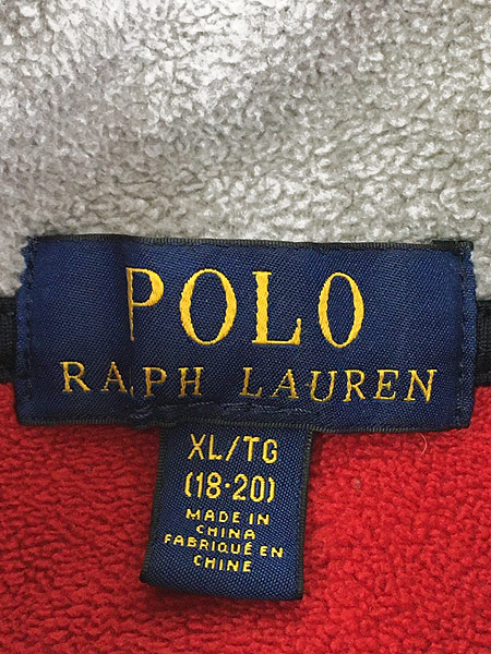 レディース 古着 POLO Ralph Lauren 星条旗 パッチ ハーフジップ