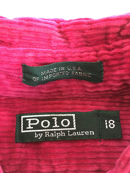 レディース 古着 80s USA製 POLO Ralph Lauren 太畝 コーデュロイ