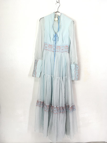 レディース 古着 70s GUNNE SAX 花柄 レース アップ ガーリー