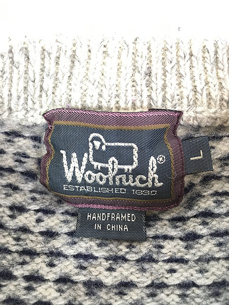 90s WOOLRICH ウールリッチ バーズアイ ニット カーディガン