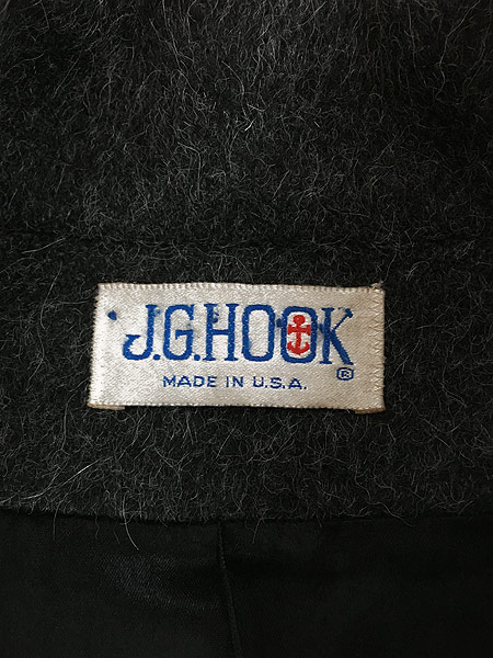 レディース 古着 80s USA製 J.G.HOOK ダブルブレスト シャギー ウール ...